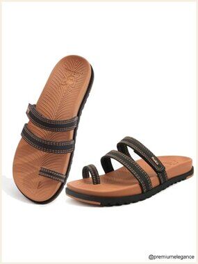 Adjustable Arch Support Slide Sandals for Plantar Fasciitis